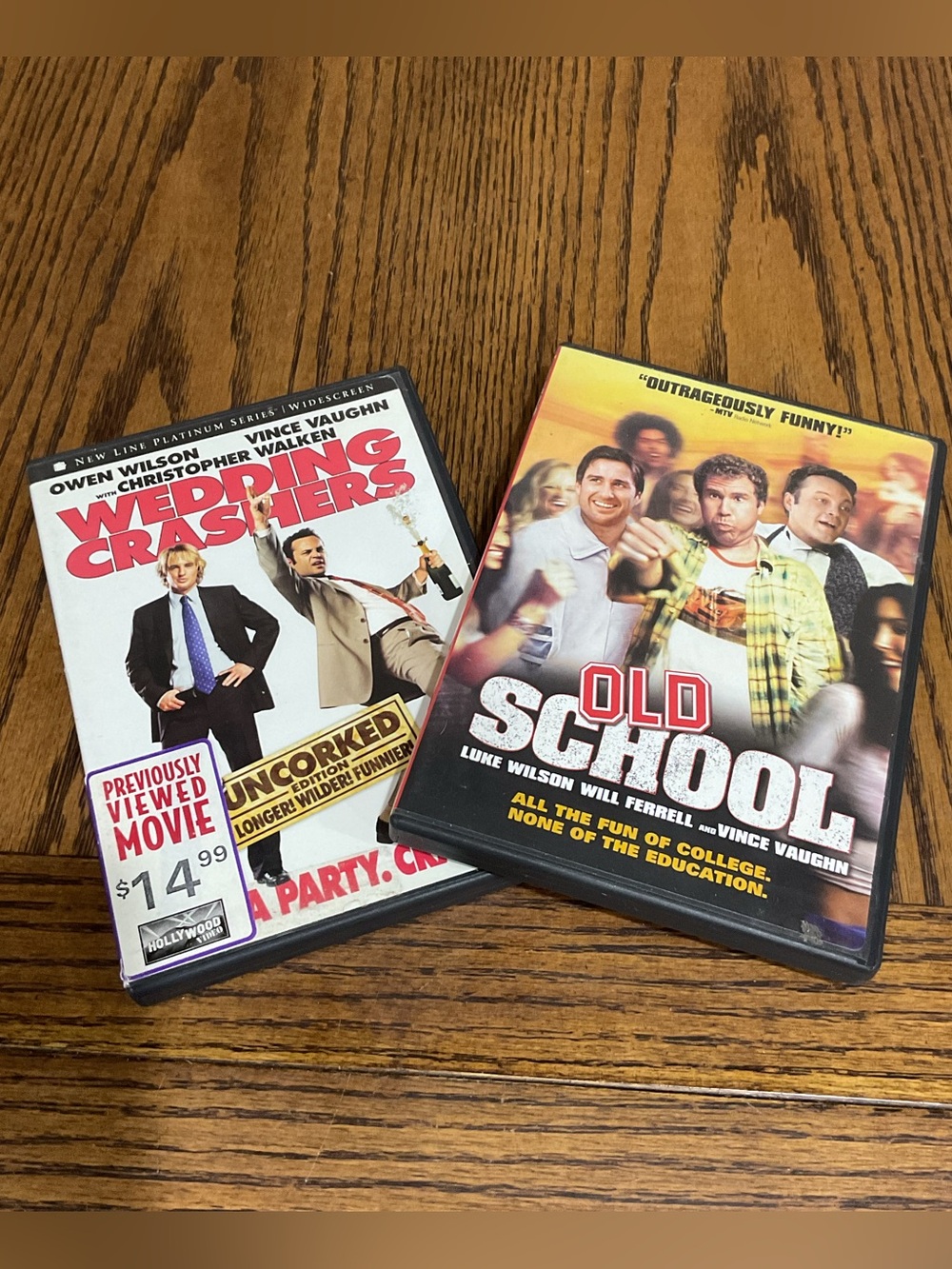 Old School & Wedding Crashers DVDs Owen & Luke Wilson, Vince Vaughn, Will Farrel
